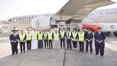 طيران الإمارات تشغل رحلة تجريبية بوقود مستدام 100%
